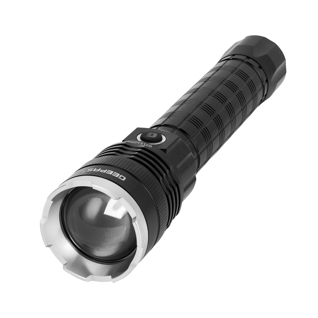 Geepas 2 PCS Rechargeable Water Proof Family Pack LED Flashlight 3000 Mah -Super Bright Light Rechargeable Flashlight| Aluminium Body, Water Proof, Highly Durable CREE LED Lights