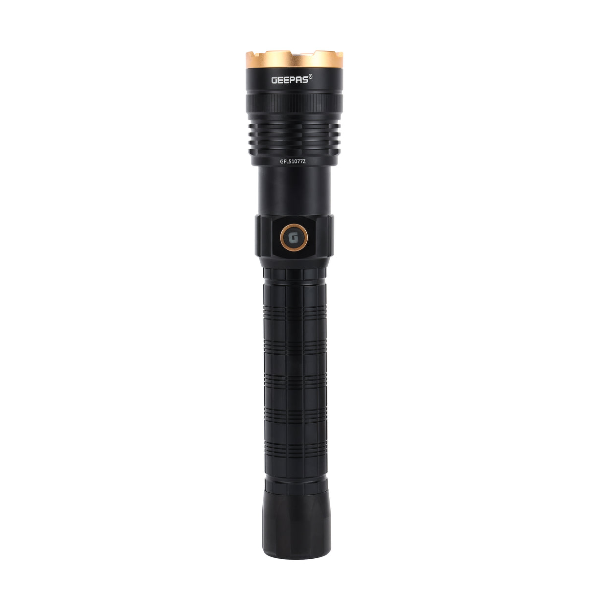 Geepas 2 PCS Rechargeable Water Proof Family Pack LED Flashlight 3000 Mah -Super Bright Light Rechargeable Flashlight| Aluminium Body, Water Proof, Highly Durable CREE LED Lights