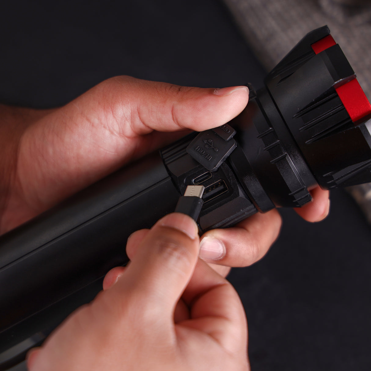 Geepas Zoomable LED Flashlight- GFL51080Z | 30W, 3000 Lumens | 2 Lighting Modes | 10Hrs Runtime | Battery Level Indicator | Lithium Battery | Black, Lifetime Warranty