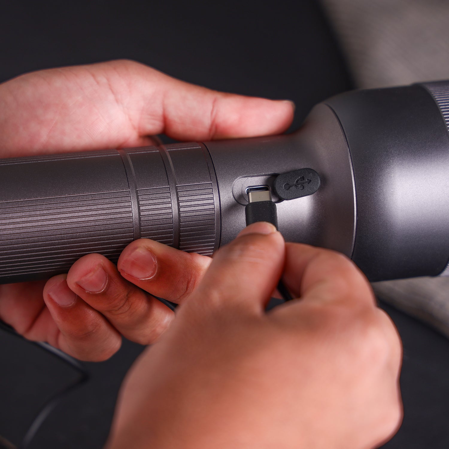 Geepas Digital Zoomable LED Flashlight- GFL51081Z/ 60W Laser High-Power LEDs, Perfect for Indoor and Outdoor Use, 15 Hours Continuous Working, 2 Modes
