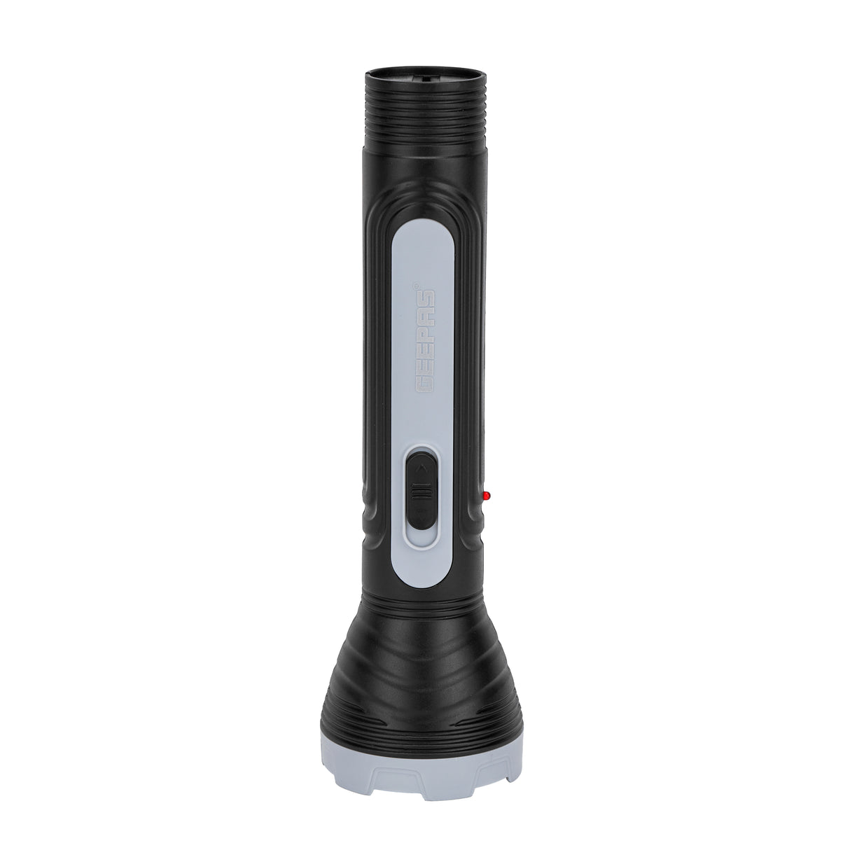 Geepas Rechargeable LED Torch GFL51091 | Big LED Chip with Aluminum Reflective Cup, Ripple Pattern Shell, 4H Backup, Ideal for Indoor & Outdoor Use, 2-Year Warranty