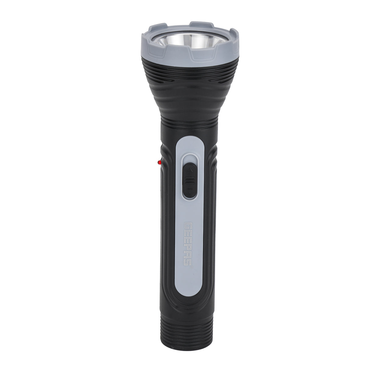 Geepas Rechargeable LED Torch GFL51091 | Big LED Chip with Aluminum Reflective Cup, Ripple Pattern Shell, 4H Backup, Ideal for Indoor & Outdoor Use, 2-Year Warranty