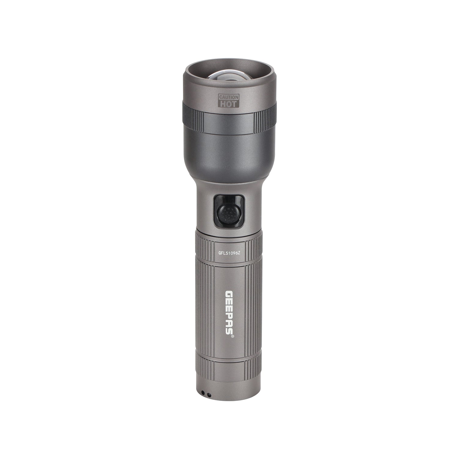 Geepas Zoomable LED Flashlight GFL51096Z| 30W, 2000 Lumens, 10H Continuous Use| Lithium Battery with Power Reminder & Indicator | Indoor & Outdoor Use | Lifetime Warranty