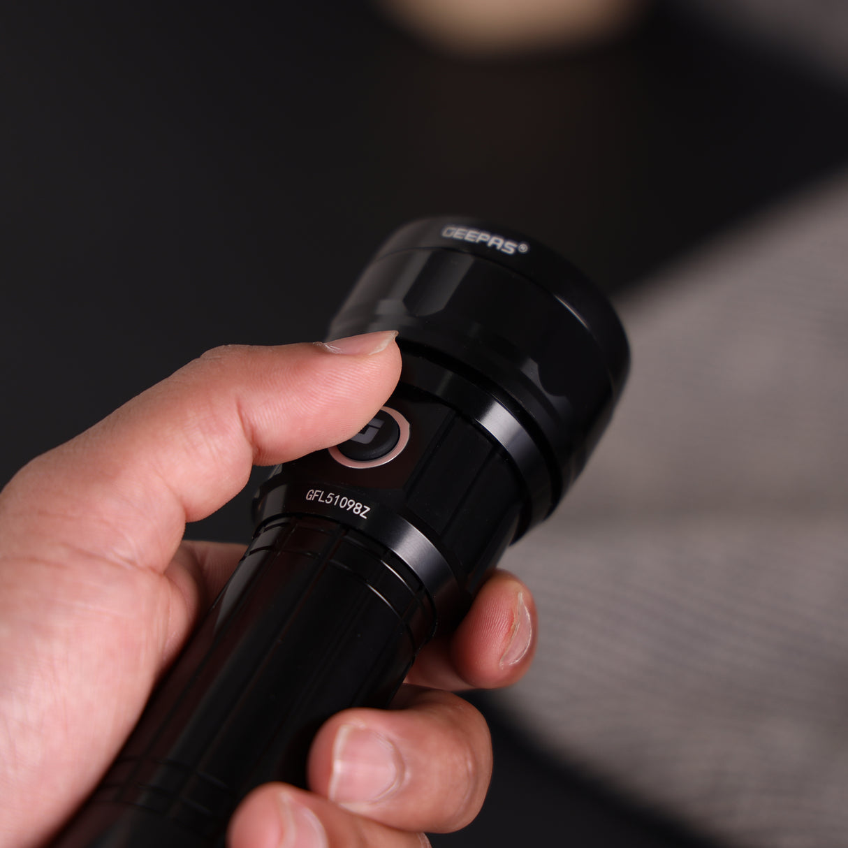 Geepas Zoomable LED Flashlight GFL51098Z |20W High Power, 2000 Lumens |4000mAh Rechargeable Battery, 5H Runtime, Type-C Charging, Durable Aluminum Body |Lifetime Warranty