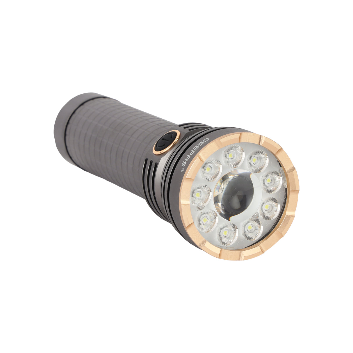 Geepas GFL51099 Multifunctional Flashlight – 60W LED, 5000 Lumens, Dual Modes, Type-C Fast Charging, Portable for Indoor/Outdoor Use, Grey, Lifetime Warranty