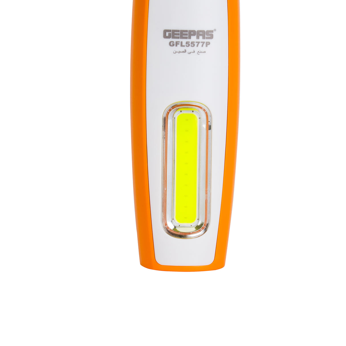 Geepas Rechargeable LED Flashlight with Side Light- GFL5577P/ Perfect for Indoor and Outdoor Use, 5 Hours Working/Dual Modes, Fast Charging/ Orange, 2 Years Warranty