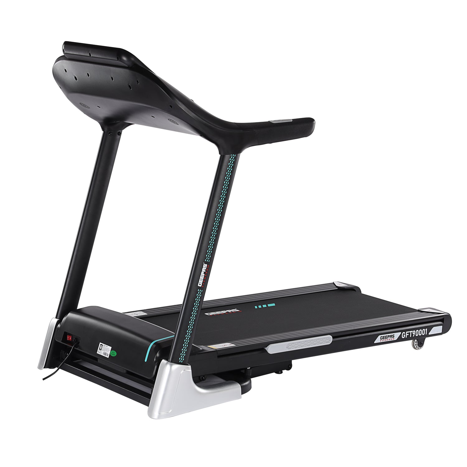 Geepas 10.1 Inch Touch Screen Foldable Hydraulic Treadmill- GFT90002/ with 12 Modes, 15 Levels Auto Incline, Perfect for Home Workouts, Gym Training, Weight Loss/ Black, 2 Years Warranty