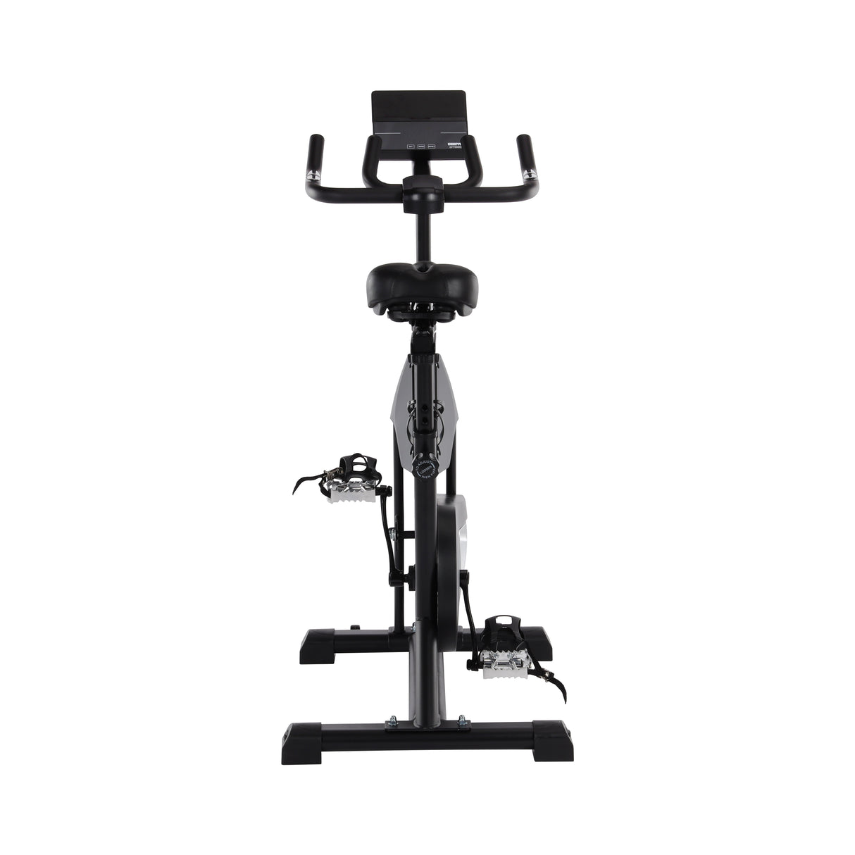 Geepas Spin Bike- GFT90005/ Low Noise, with Built-In Bluetooth and Digital Display/ Adjustable Resistance, Customizable, Double Handle Design, Heart Rate Sensor