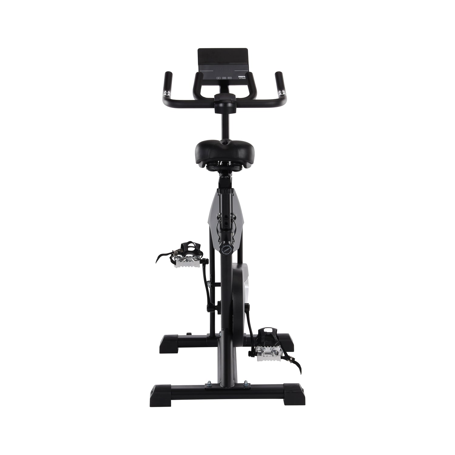 Geepas Spin Bike- GFT90005/ Low Noise, with Built-In Bluetooth and Digital Display/ Adjustable Resistance, Customizable, Double Handle Design, Heart Rate Sensor