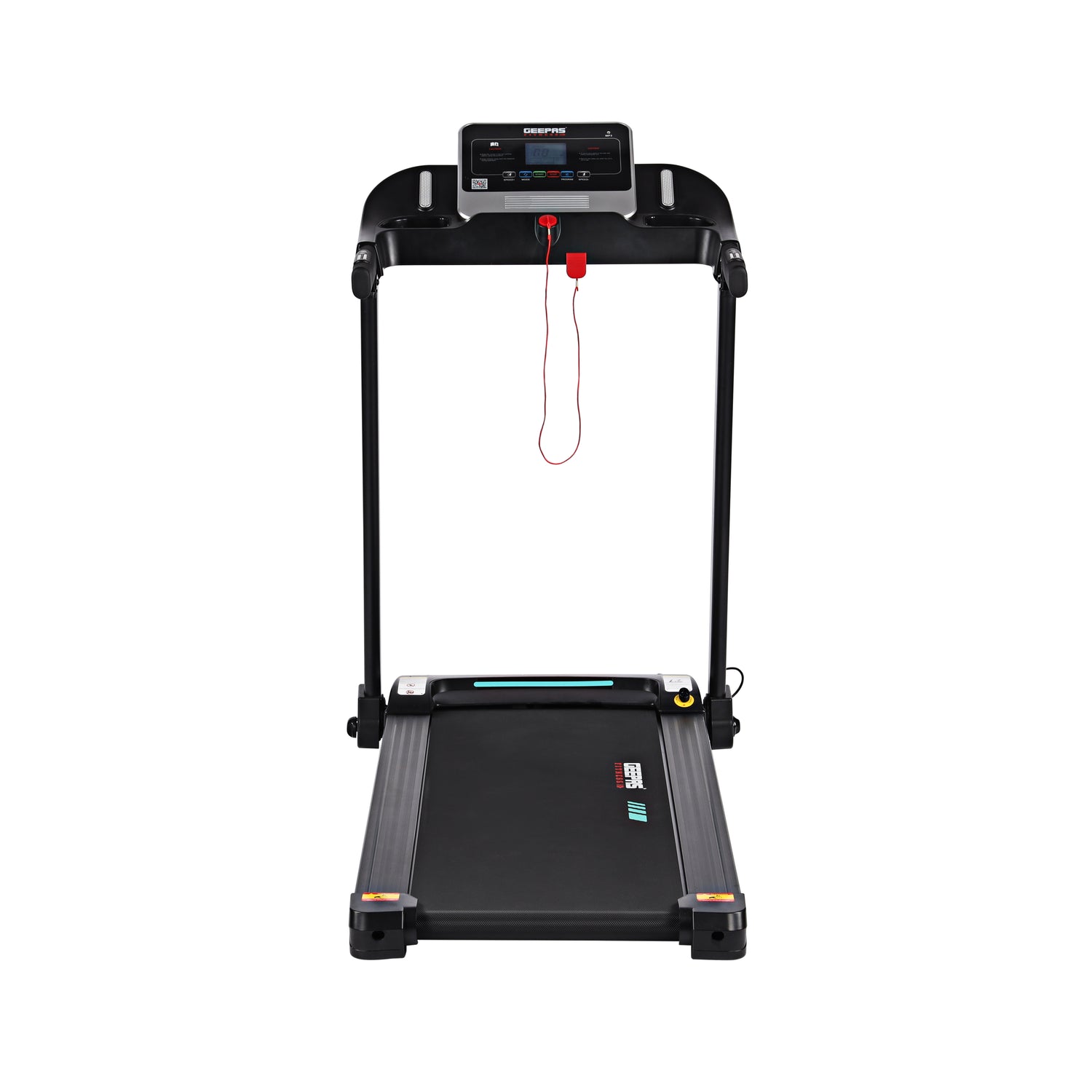 Geepas Foldable Treadmill- GFT90000/ with 12 Modes, App Sync Function, LCD Display,  Perfect for Home Workouts, Gym Training, Weight Loss/ Black,