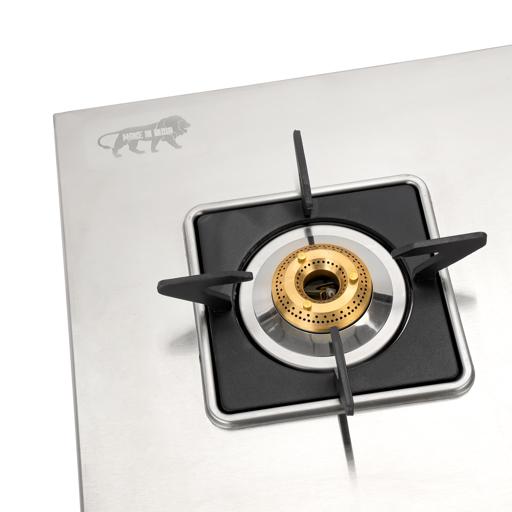 Geepas GGC31038 Stainless Steel Gas Cooker | 2 Burner LPG Stove| Auto-Ignition| Durable Brass Burners| Heavy Duty Pan Support| Safe & Efficient Cooking| 2 Years Warranty