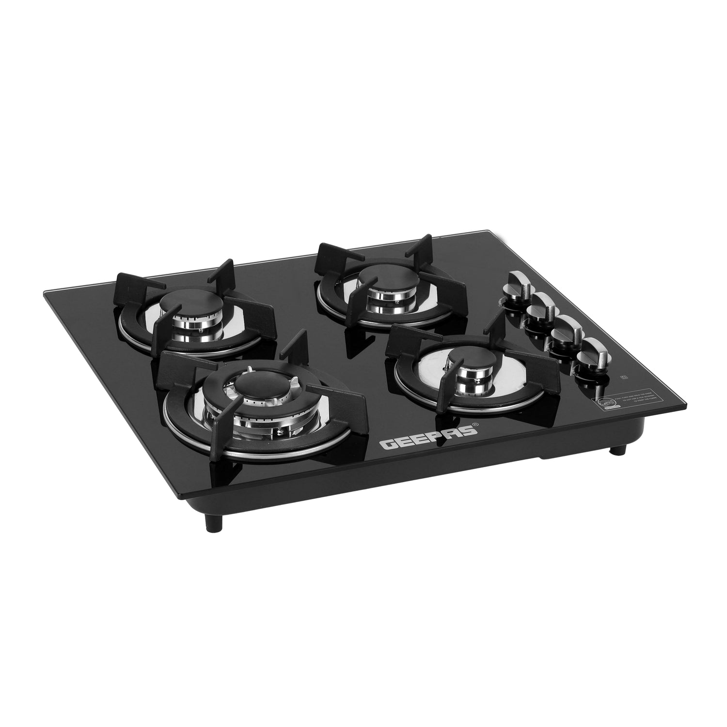 Geepas GGC31050FFD Built-in Glass Gas Hob | 4  Burners | Auto Ignition System | Flame Failure Safety Device (FFD) | Durable Design | Energy Efficient | 2 Years Warranty