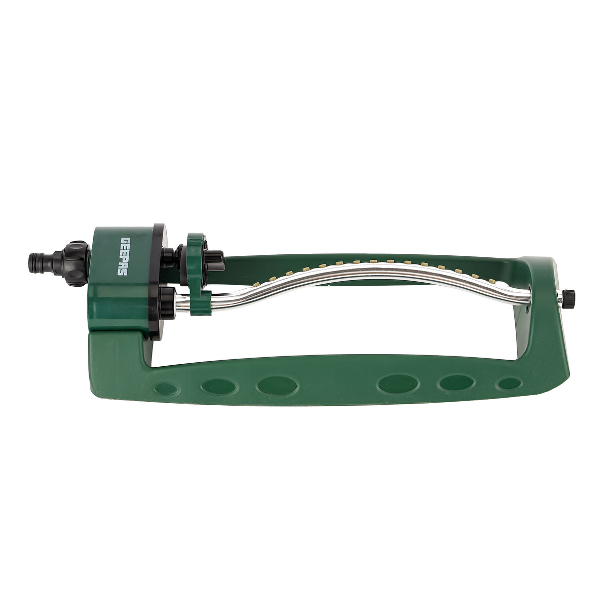 Geepas Oscillating Sprinkler GGP61221 | 120° Auto Rotation with 15 Nozzles | 4 Spray Modes, Adjustable Angle | Ideal for Lawns, Crops, Landscapes Etc | 2 Years Warranty