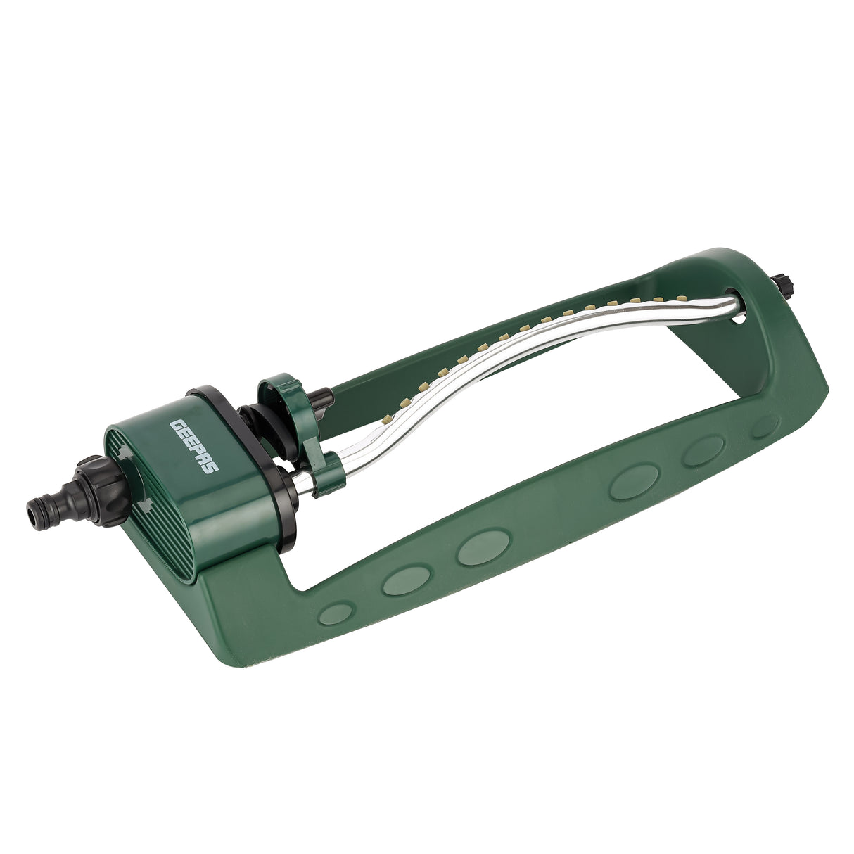 Geepas Oscillating Sprinkler GGP61221 | 120° Auto Rotation with 15 Nozzles | 4 Spray Modes, Adjustable Angle | Ideal for Lawns, Crops, Landscapes Etc | 2 Years Warranty