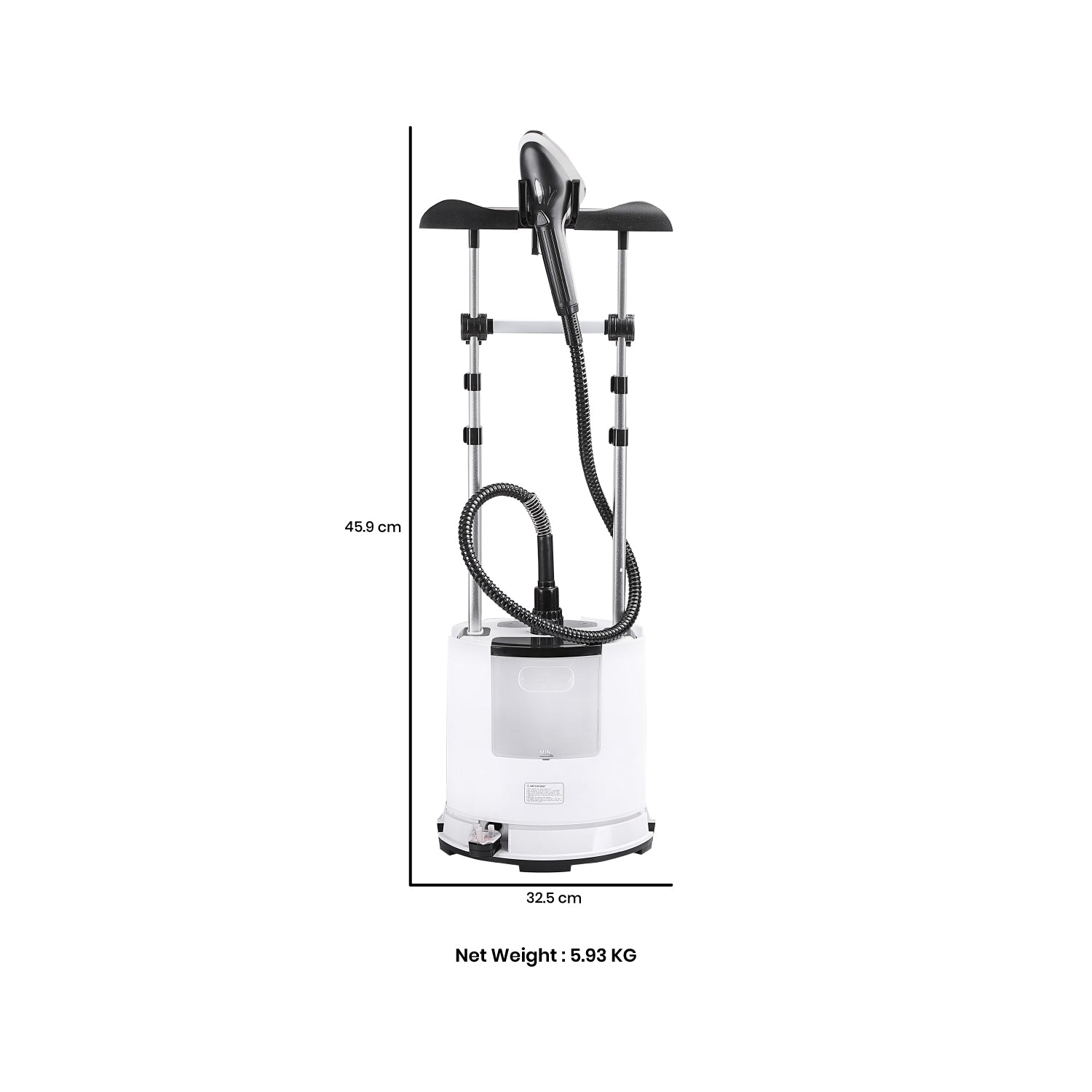 Geepas GGS25030 Multifunction Garment Steamer | 1.6L Water Tank| LCD Display| 5 Steam Levels| Stainless Steel Nozzle| Double Heating| 2180W Power| 2-in-1 Steamer & Iron