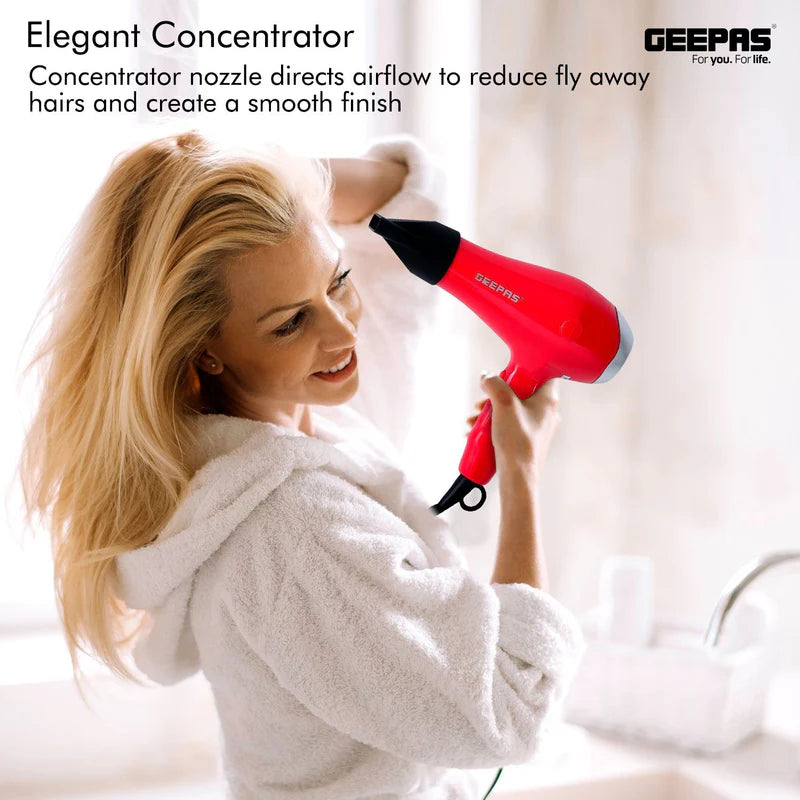 Geepas GH8078 Hair Dryer|1500W Powerful DC Motor| 3 Heat & 2 Speed Settings| Cool Shot Function| Overheat Protection| Detachable Filter| Long-Life Motor| 2 Years Warranty