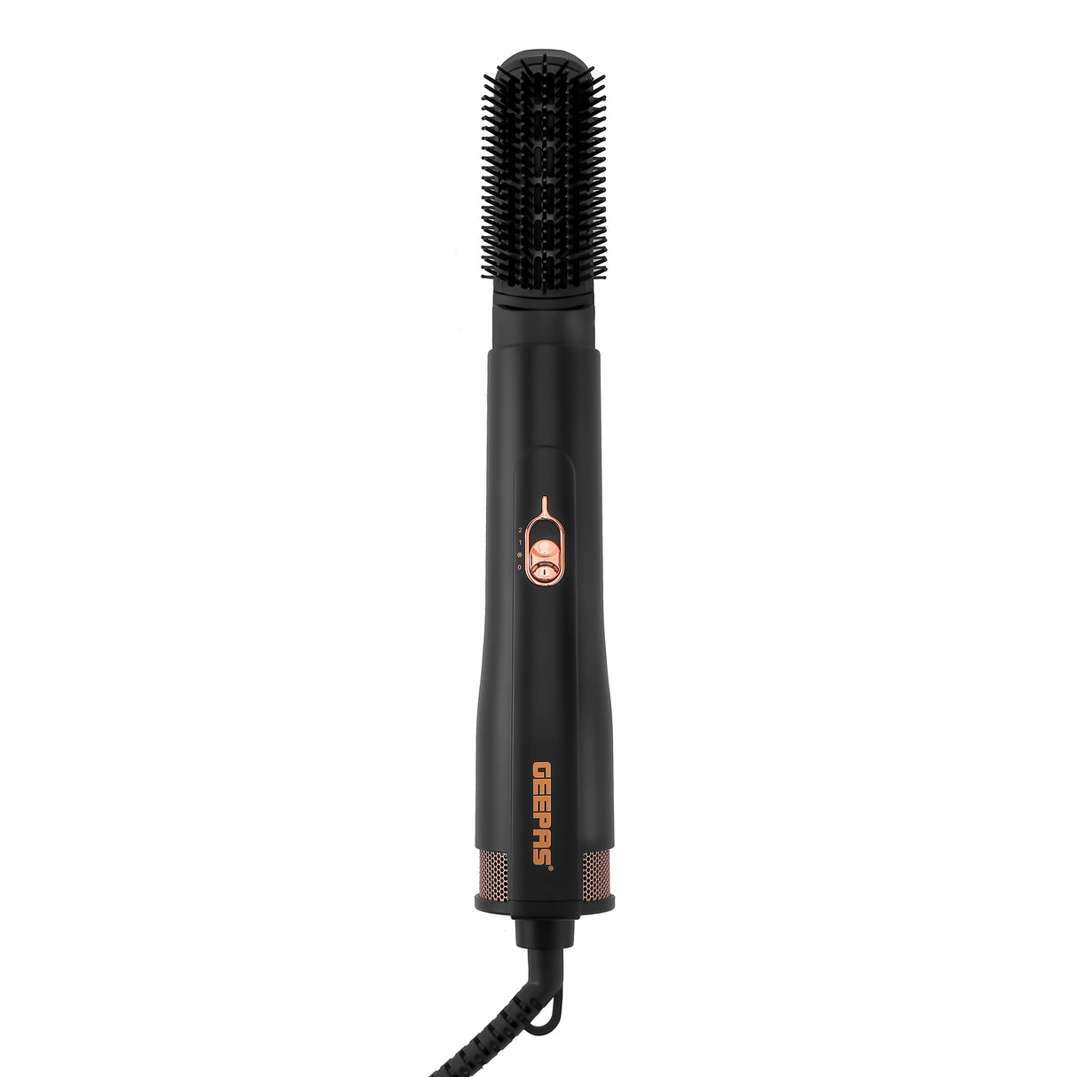 Geepas GH86067 4-in-1 Hair Styler | 1200W Power | Ceramic Coating Comb| 3 Heat & Speed Settings | Oval Design | Bottom Airflow Vents| 360° Swivel Cord|  2-Year Warranty