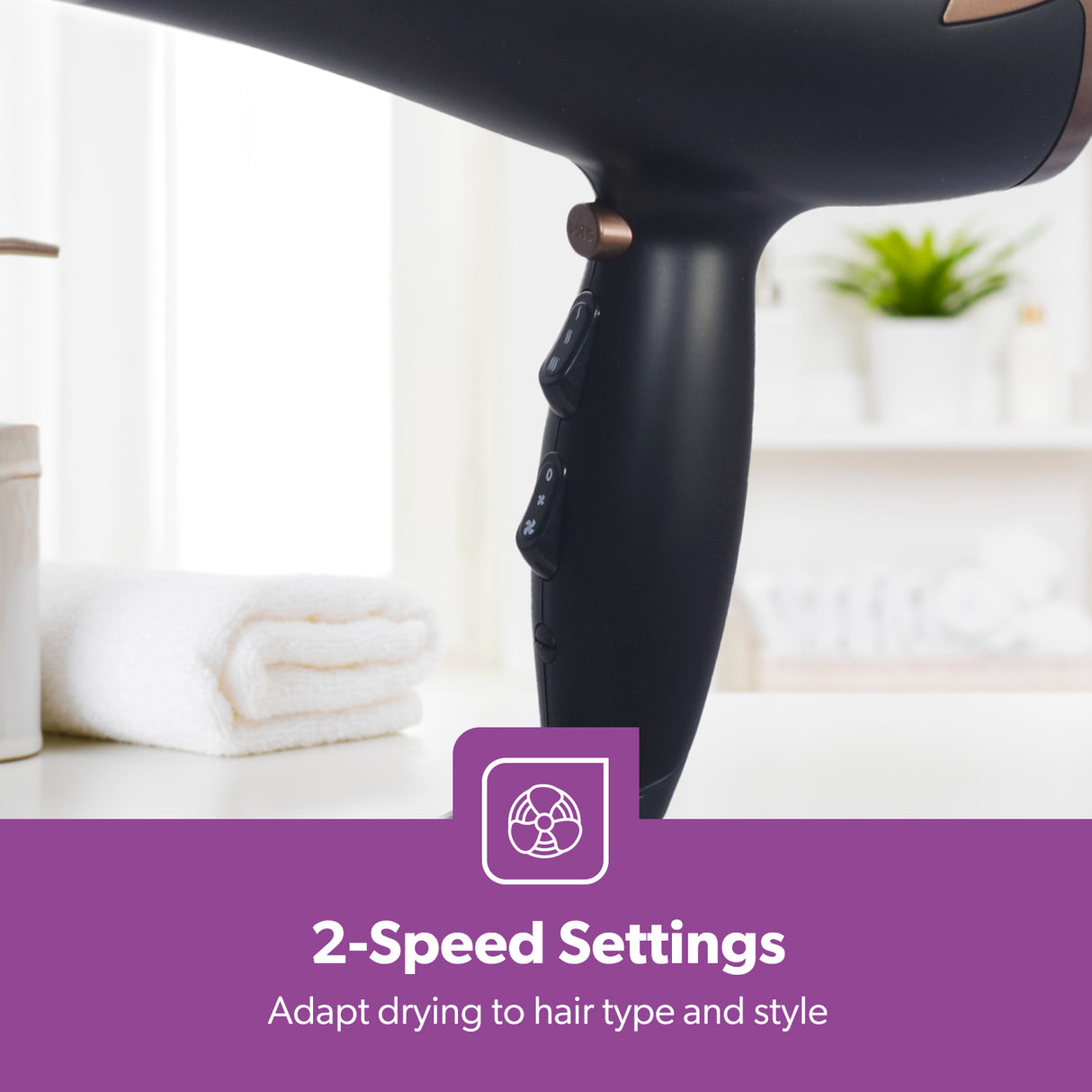 Geepas GH8643 Hair Dryer | 2200W Powerful Motor| 3 Heat & 2 Speed Settings| Cool Shot| Hang-Up Hook| Concentrator Nozzle| Detachable Cap | 2 Years Warranty