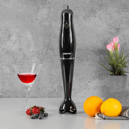 Geepas Hand Blender GHB5467 |180W Copper Motor| Stainless Steel Blade|Strong ABS Body| Low Noise DC Motor| Compact| Durable & Easy-to-Use| Ideal for Smoothies, Shakes Etc