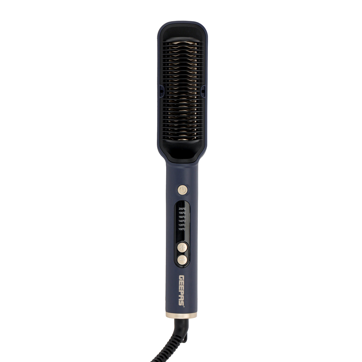 Geepas GHBS86088 Hair Straightening Brush | Smooth Comb Design for Hair & Beard | 100–200°C Temp, LED Display, 360° Swivel Cord | Salon & Home Use | 2 Years Warranty