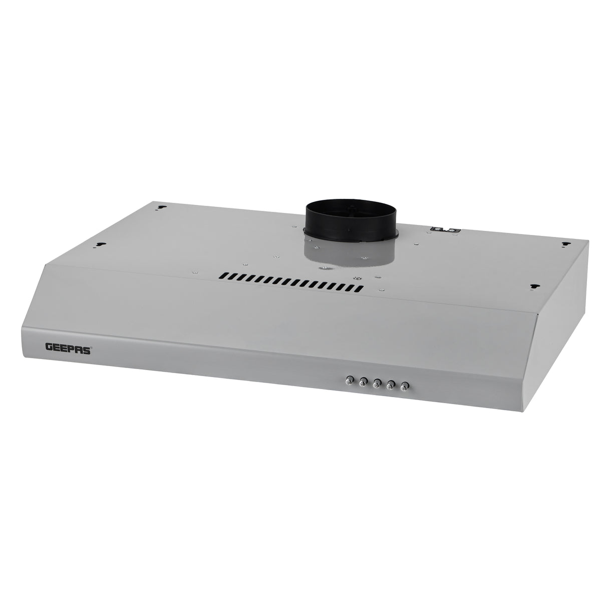 Geepas Slim Hood GHD624GCS | Slim Design Kitchen Hood with 80W Motor| 3 Speed Push Button Control| 200 m³/h Suction Power| LED Light| Charcoal Filter| 1 Year Warranty