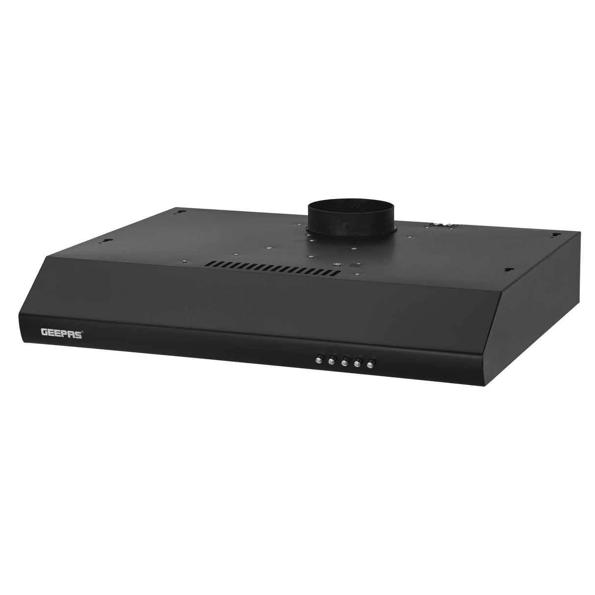 Geepas Slim Hood GHD625BCS | Stylish Black Slim Kitchen Hood | 80W Motor| 3 Speed Push Button Control | 200 m³/h Suction Power| Charcoal Filter | 1 Year Warranty