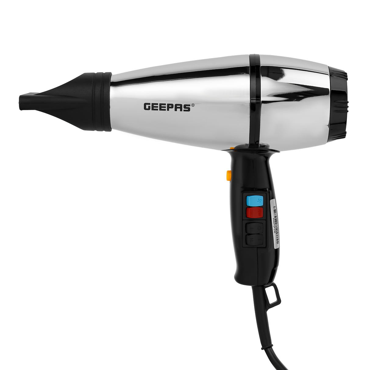 Geepas Hair Dryer GHD86072 | 2000W | 2 Speed & Heat Settings | Cool Shot | Nozzle for Quick Drying | Overheat Protection | Mirror Body | 2-Year Warranty, Silver