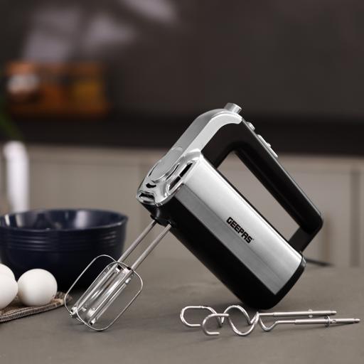 Geepas Hand Mixer GHM2001 | 400W Powerful Electric Hand Mixer| 5 Speed Control| Turbo Function| Stainless Steel Beaters| Lightweight Design| Easy to Use| 2 Years Warranty