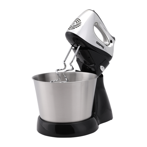 Geepas GHM5461 Stand Mixer | 200W Motor | 2.5L Stainless Steel Bowl for Effortless Mixing & Beating |5 Speed Control | Compact | Durable Design |  2 Years Warranty
