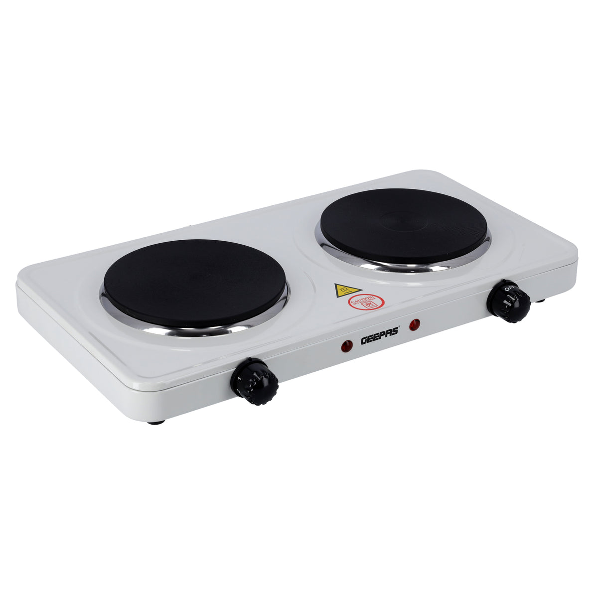 Geepas Electric Double Hot Plate GHP32014 | 2000W | Adjustable Temperature Control | Cast Iron Heating Plate 155mm | Overheat Protection | |Portable Electric Hob