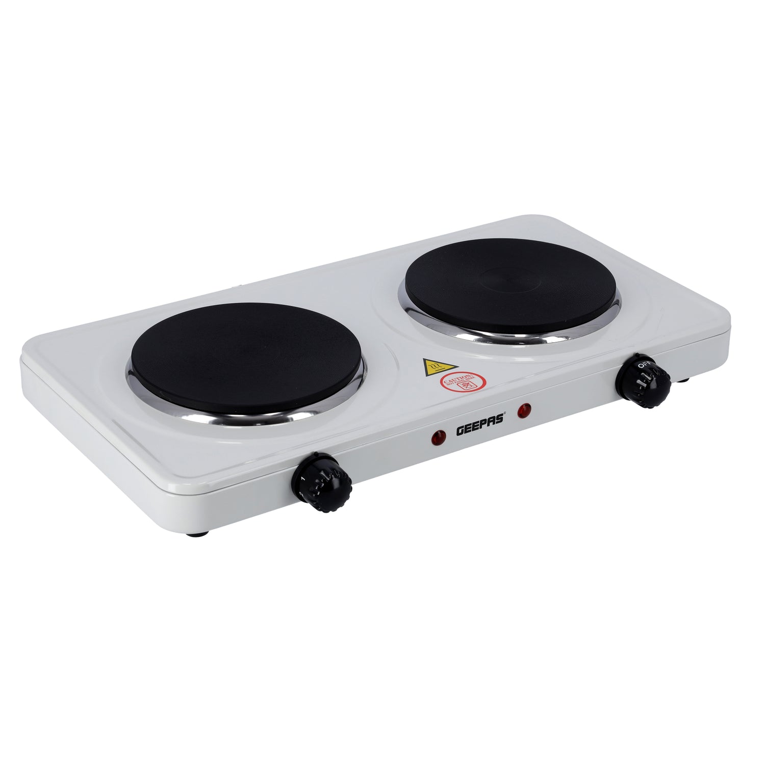 Geepas Electric Double Hot Plate GHP32014 | 2000W | Adjustable Temperature Control | Cast Iron Heating Plate 155mm | Overheat Protection | |Portable Electric Hob