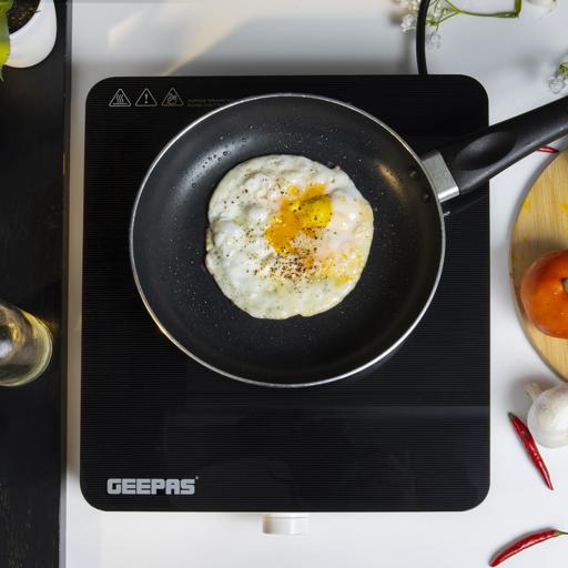 Geepas Infrared Cooker GIC33014 | 2000W Portable Electric Cooker|10 Power Levels| Knob & Touch Control| LED Display| 99-Min Timer| Durable Crystal Plate| 2 Year Warranty