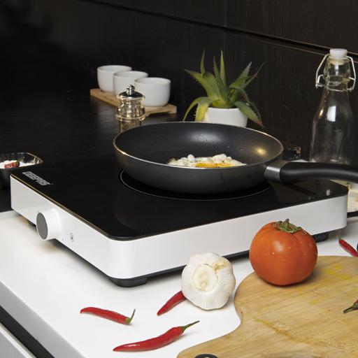 Geepas Infrared Cooker GIC33014 | 2000W Portable Electric Cooker|10 Power Levels| Knob & Touch Control| LED Display| 99-Min Timer| Durable Crystal Plate| 2 Year Warranty