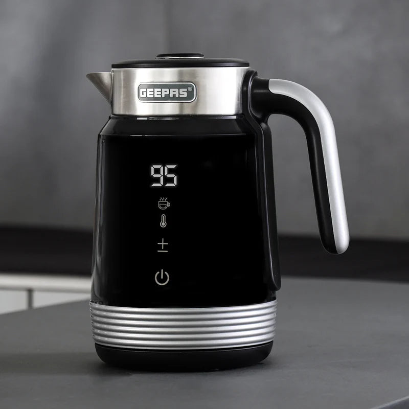 Geepas Smart Stainless Steel Kettle 1.7L GK38034 | WiFi & Voice App Control| Smart Temperature Settings| Fast Boiling| Auto Shut-Off | Durable Design | 2 Years Warranty