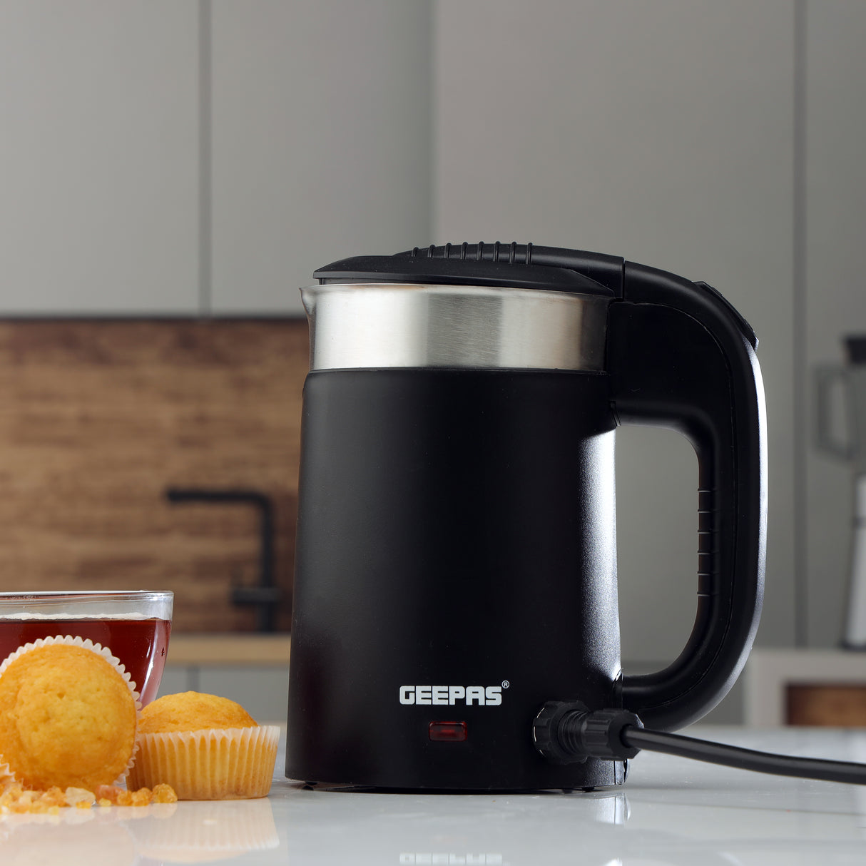 2-in-1 Double Layer Traveller's Kettle, 0.5L Kettle, GK38055 | 12V Portable Electric Car Kettle | Stainless Steel Coffee Mug with Cigarette Lighter Charger