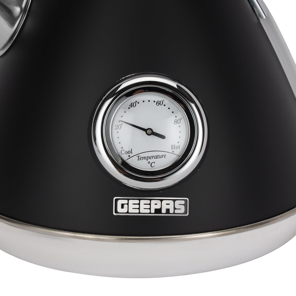 Geepas GK38073UK-BK Stainless Steel Cordless Kettle | Powerful 3000W Heating | 1.7L Large Capacity | Boil Dry Protection | Auto Shut-Off | 360° Rotating Base Design