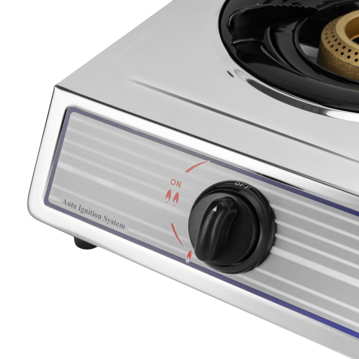 Geepas Stainless Steel Gas Cooker- GK5605/Double Cast Iron Burner Stovetop| Low Gas Consumption|Efficient Heating|Auto Ignition System| LPG Stove|Silver| 2 Years Warranty