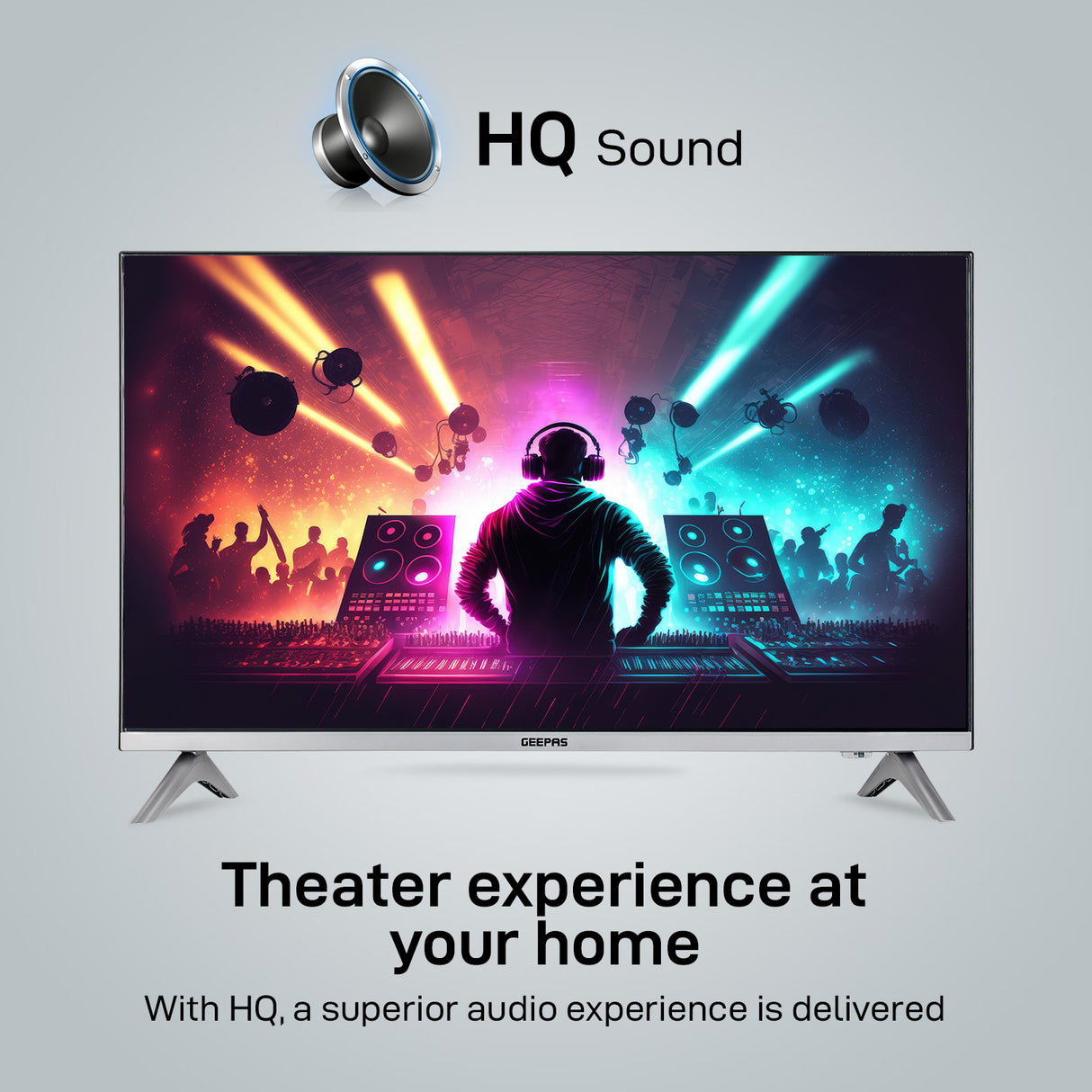 Geepas 32" HD LED TV – GLED3201EHD | HDMI | USB | Slim Design