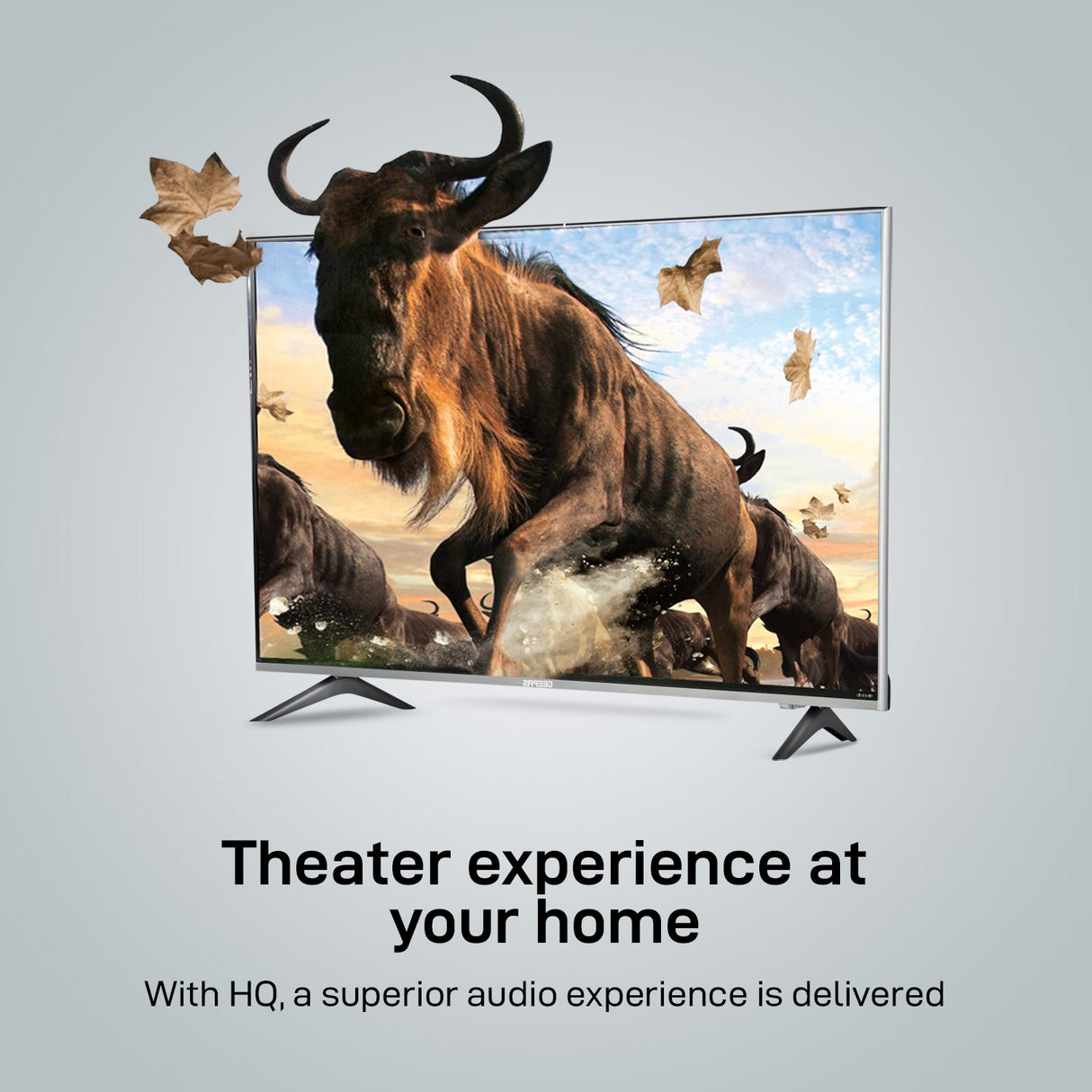 Geepas 32" Smart LED TV- GLED3202SEHD/ with Remote Control, HDMI and USB Ports/ HQ Sound, AV Mode/ Android 14.0, Frameless Design