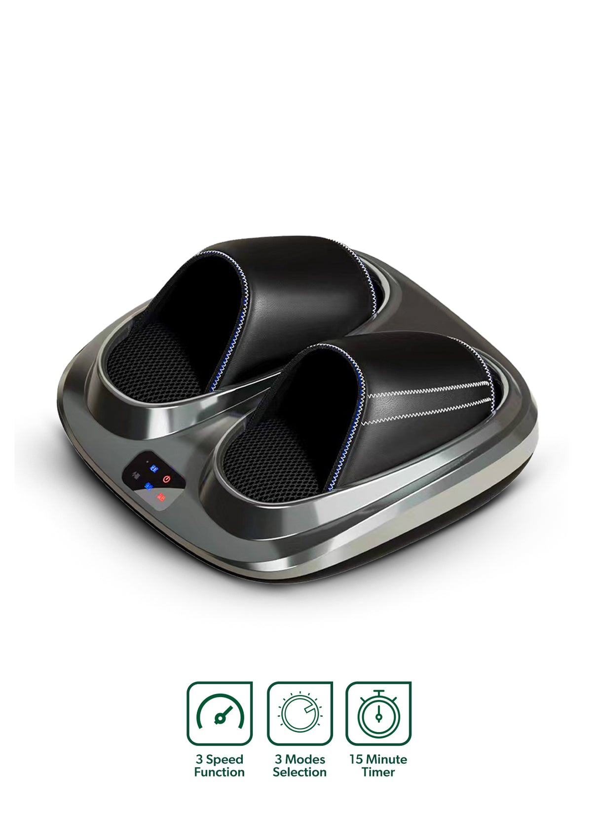 Geepas 4-in-1 Foot Massager- GM86098UK/ 3 Modes, 3 Speed Function, 15 Minutes Timer, 3 Kneading Speeds, Tapping and Massage, Foot Size/ Relieves Pain, Fatigue, Improves Blood Circulation, Perfect for Home/ Black, 2 Years Warranty