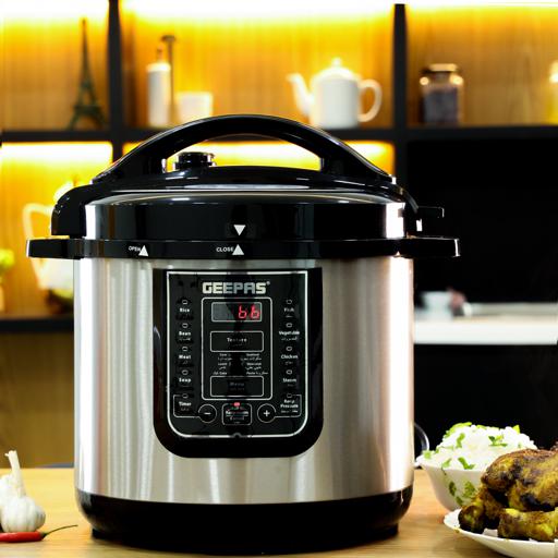 Geepas Digital Multicooker GMC35029 | 8L Capacity| 1200W Power| 14 Intelligent Cooking Programs| LED Display| Automatic Keep Warm| Safety Devices &  Non-Stick Inner Pot