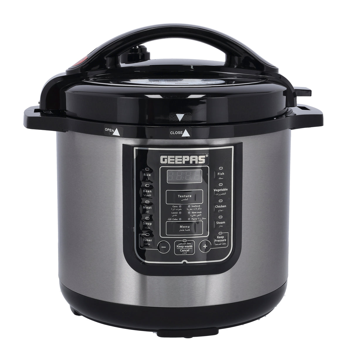 Geepas Digital Multicooker GMC35029 | 8L Capacity| 1200W Power| 14 Intelligent Cooking Programs| LED Display| Automatic Keep Warm| Safety Devices &  Non-Stick Inner Pot