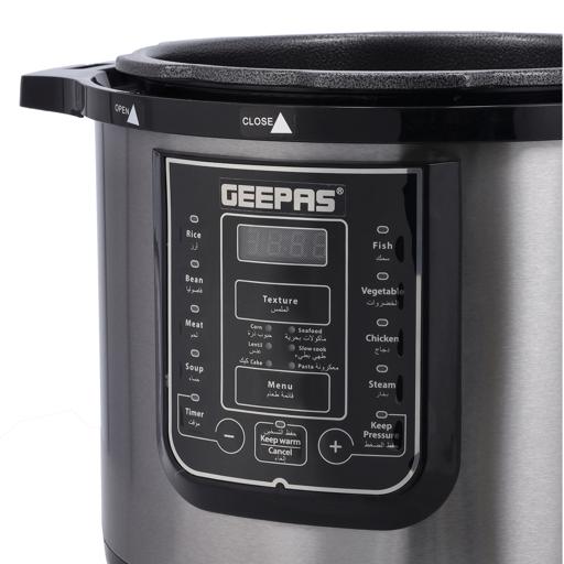 Geepas Digital Multicooker GMC35029 | 8L Capacity| 1200W Power| 14 Intelligent Cooking Programs| LED Display| Automatic Keep Warm| Safety Devices &  Non-Stick Inner Pot