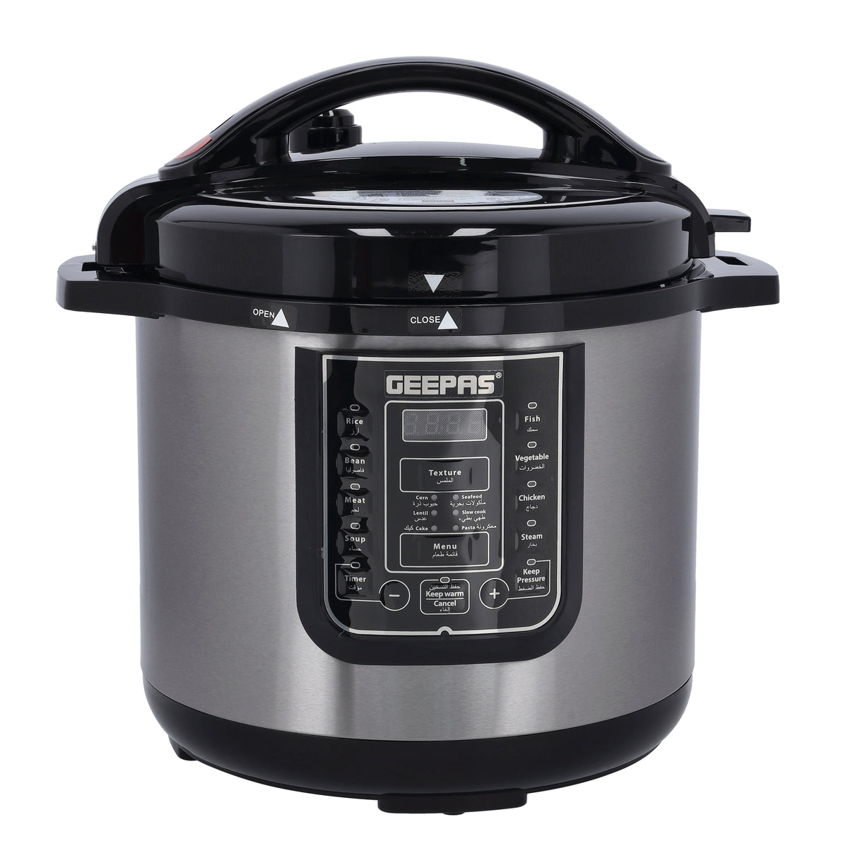 Geepas Digital Multi Cooker GMC35030 | 12L Capacity |  1600W Power | 14 Intelligent Cooking Programs| LED Display| 24-Hour Preset Function | Multi-Safety Devices