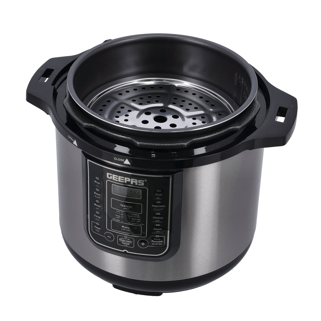 Geepas Digital Multi Cooker GMC35030 | 12L Capacity |  1600W Power | 14 Intelligent Cooking Programs| LED Display| 24-Hour Preset Function | Multi-Safety Devices