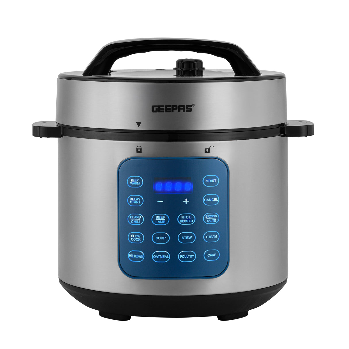 Geepas Digital Multi Cooker GMC35053 | 6L Capacity | 1000W Power | 12 One-Touch Cooking Programs|  IMD Touch Control Panel | Cook & Warm Modes |  Safe & Easy Cooking