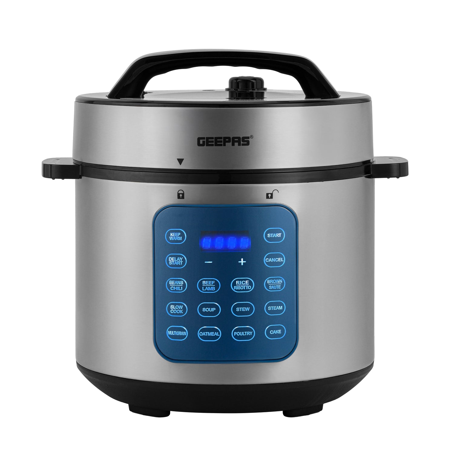 Geepas Digital Multi Cooker GMC35053 | 6L Capacity | 1000W Power | 12 One-Touch Cooking Programs|  IMD Touch Control Panel | Cook & Warm Modes |  Safe & Easy Cooking