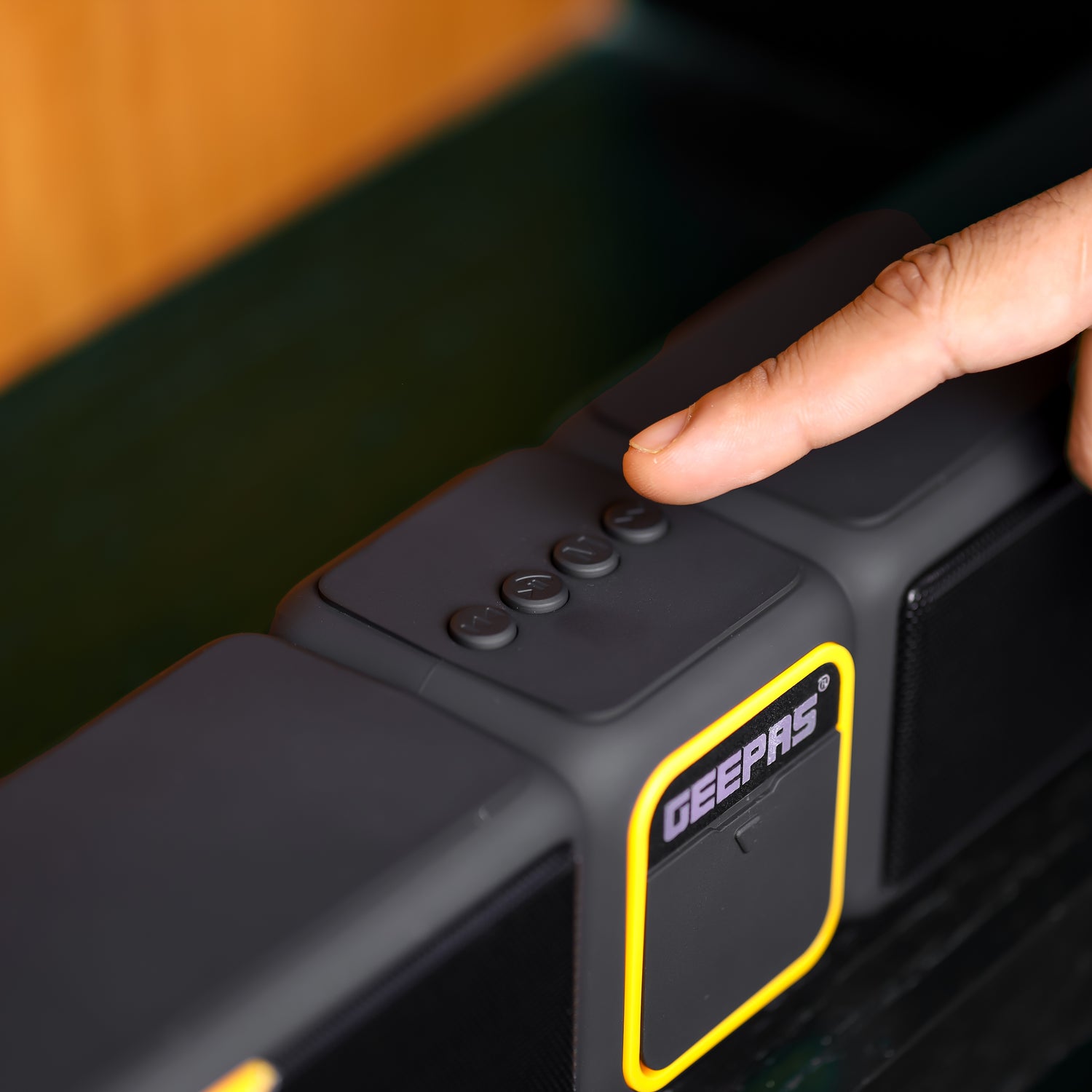 Geepas Soundbar Bluetooth Speaker- GMS11141N/ AUX, USB, TF Card, TWS Function and FM Radio/ with Mobile Phone Holder, Powerful Sound, Long Battery Life