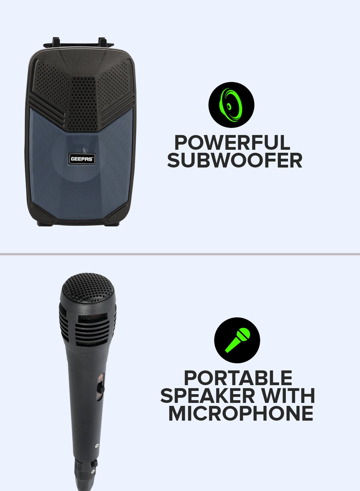 Portable Bluetooth Speaker, USB/ TF/ FM/ AUX-IN, GMS11156 | Dazzle LED Light | Portable Speaker with Microphone | Ideal for Home, Hotels & Outdoor Use