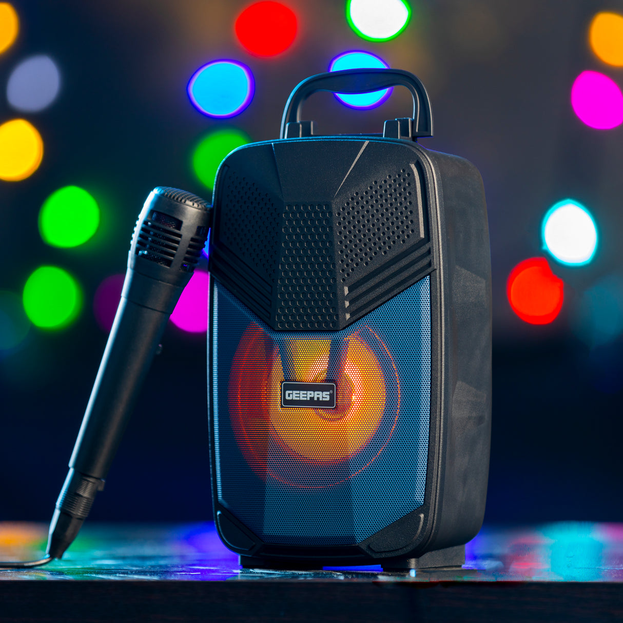 Portable Bluetooth Speaker, USB/ TF/ FM/ AUX-IN, GMS11156 | Dazzle LED Light | Portable Speaker with Microphone | Ideal for Home, Hotels & Outdoor Use